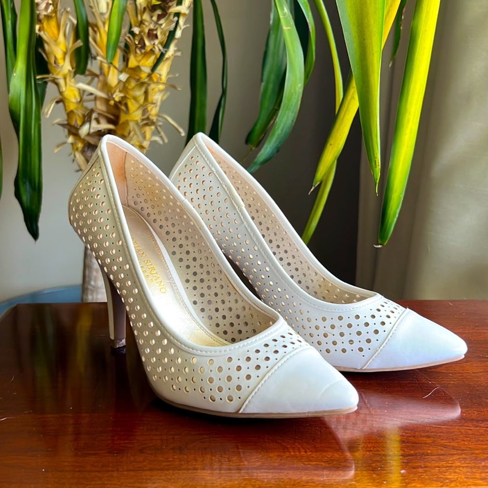 Christian Siriano White Summer Heels